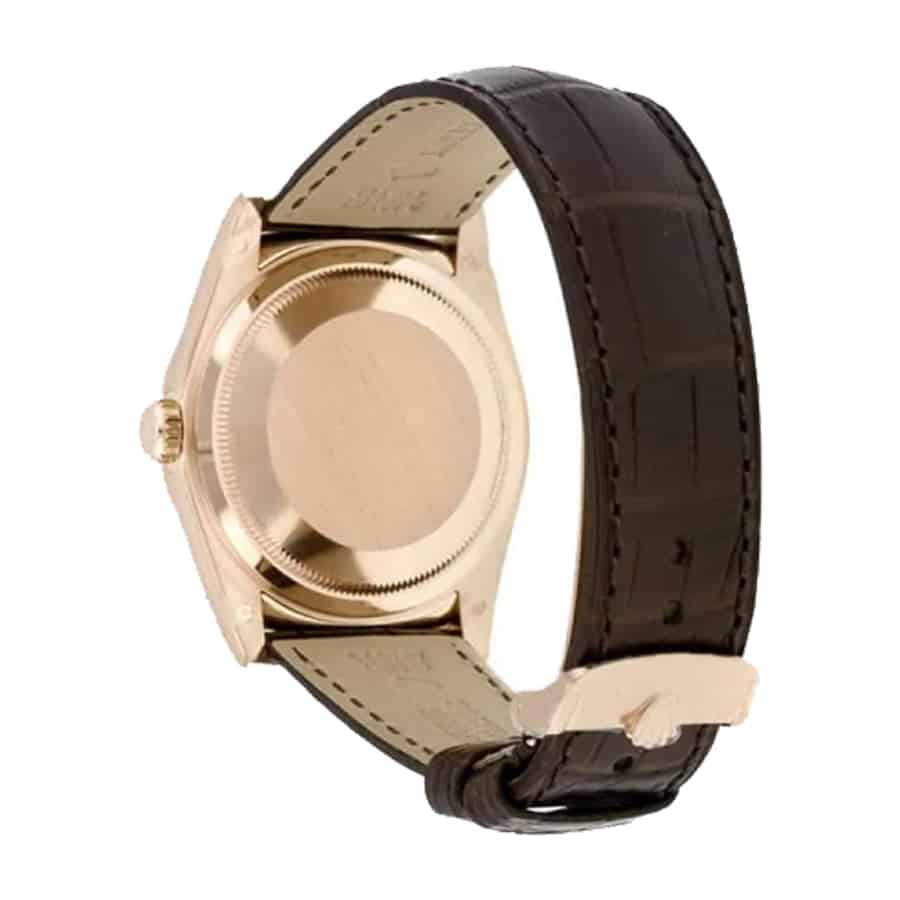 rolex-Day-date-Rose-Gold-Case-Black-leather Rolex Day-Date Black Leather Replica - Image 3