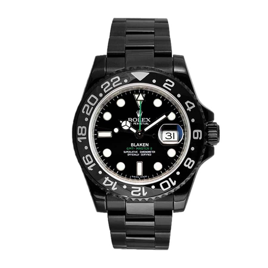 rolex-blaken-gmt-master-ii-singel-black-dial-116710-dlc-pvd-replica Rolex Blaken GMT-Master II 116710 DLC-PVD Replica - Image 1
