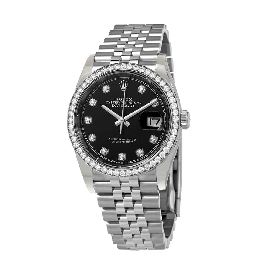 rolex-datejust-116234-steel-automatic-black-diamond-dial-jubilee-replica-rear Rolex Datejust 116234 Stainless Steel Black Dial Replica - Image 2