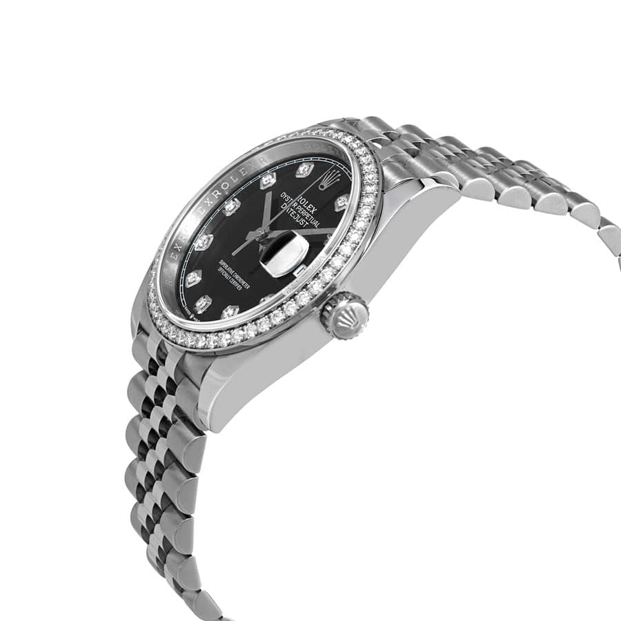 rolex-datejust-116234-steel-automatic-black-diamond-dial-jubilee-replica Rolex Datejust 116234 Stainless Steel Black Dial Replica - Image 3