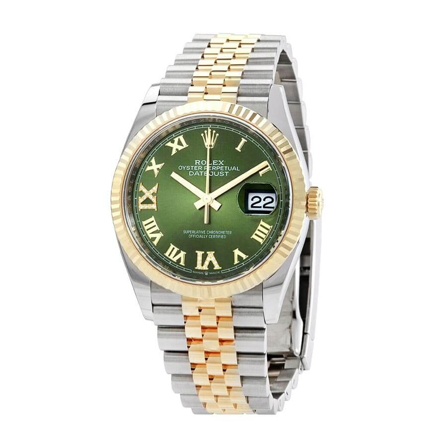 rolex-datejust-126283rbr-yellow-gold-steel-green-dial-replica Rolex Datejust 126283RBR Green Roman Dial Replica - Image 3