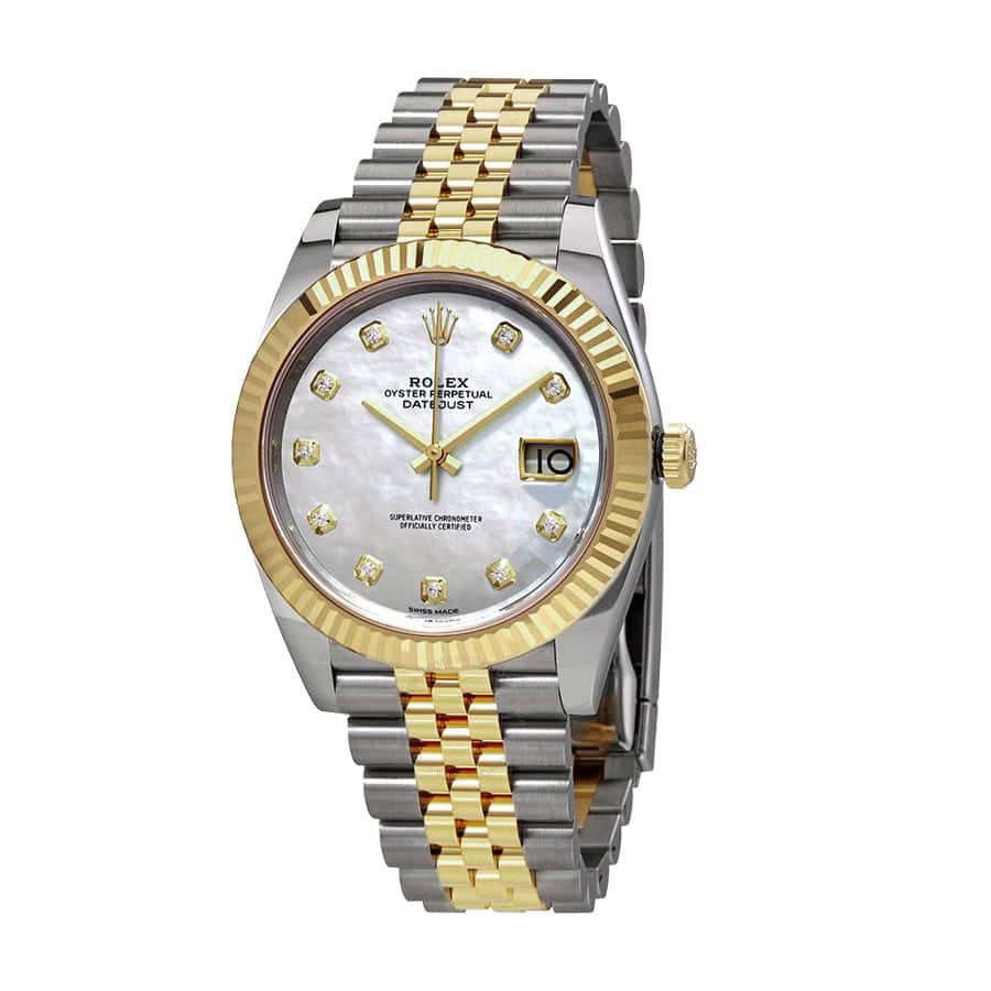 rolex-datejust-126333-yellow-gold-steel-automatic-mother-pearl-diamond-dial-jubile Rolex Datejust 126333 Mother Of Pearl Replica - Image 3