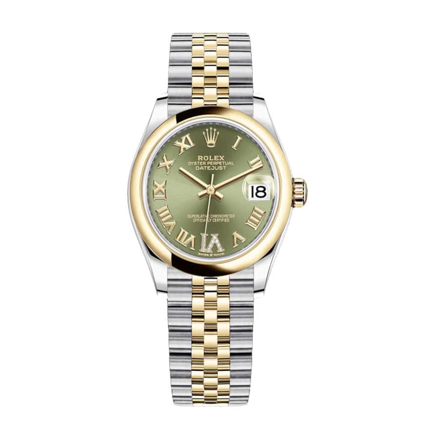 rolex-datejust-278243-31mm-gold-steel-green-dial Datejust 278243 Green Roman Replica - Image 1