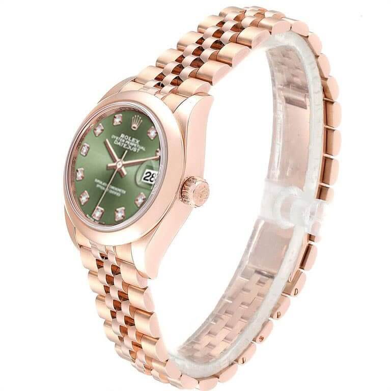 rolex-datejust-279165-everose-gold-automatic-green-with-diamond-dial-jubilee-replica Rolex With Diamond Replica - Image 2