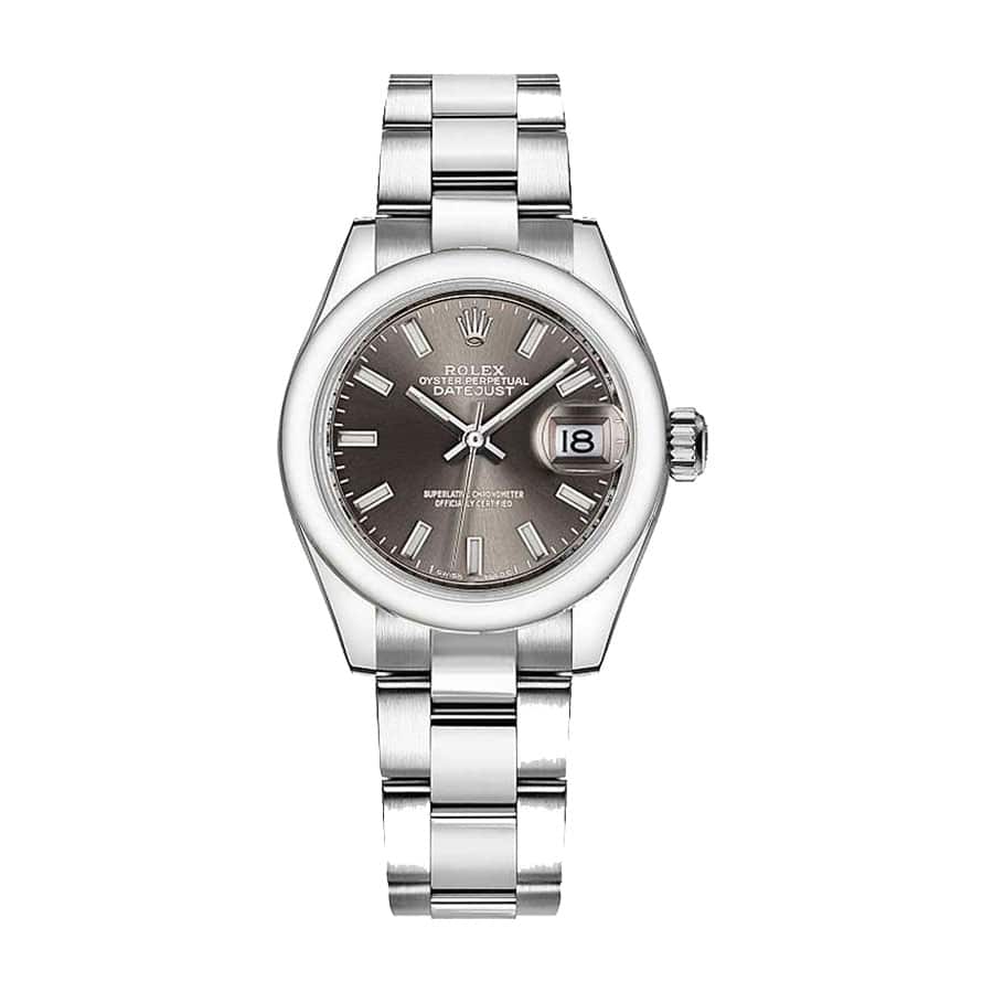 rolex-datejust-28mm-279160-steel-automatic-dark-grey-dial Lady-Datejust 279160 Dark Grey Replica - Image 1