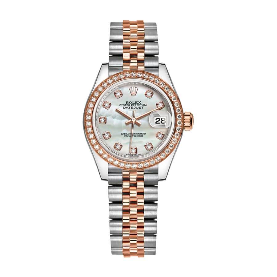 rolex-datejust-28mm-279381rbr-everose-gold-diamond-automatic-sundust-with-diamond-dial Rolex Datejust 279381RBR Everose Gold Sundust With Diamond Dial Replica - Image 1