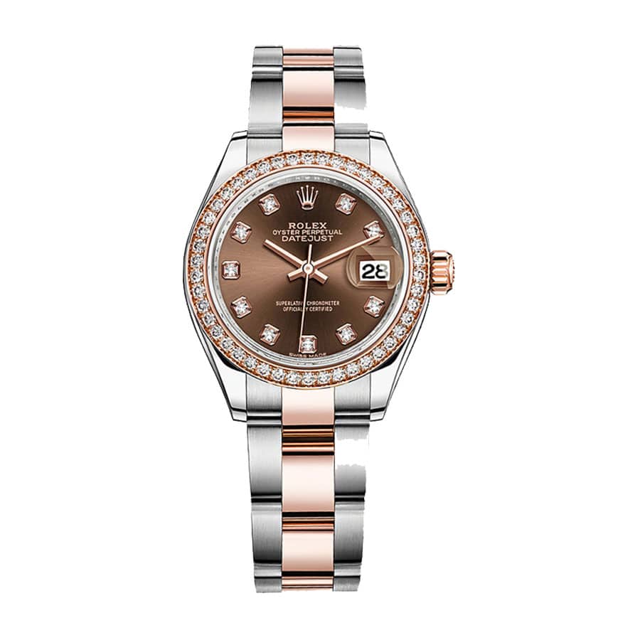 rolex-datejust-28mm-279381rbr-steel-everose-gold-diamond-automatic-chocolate-with-diamond-dial Rolex Datejust 279381RBR Gold ReplicRolex Datejust 279381RBR Gold Replica - Image 1
