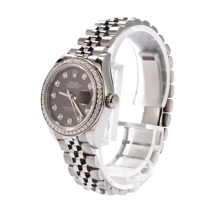 rolex-datejust-28mm-279384rbr-white-gold-automatic-dark-grey-diamond-dial-replica Lady-Datejust 279384RBR Jubilee Diamond Replica - Image 3