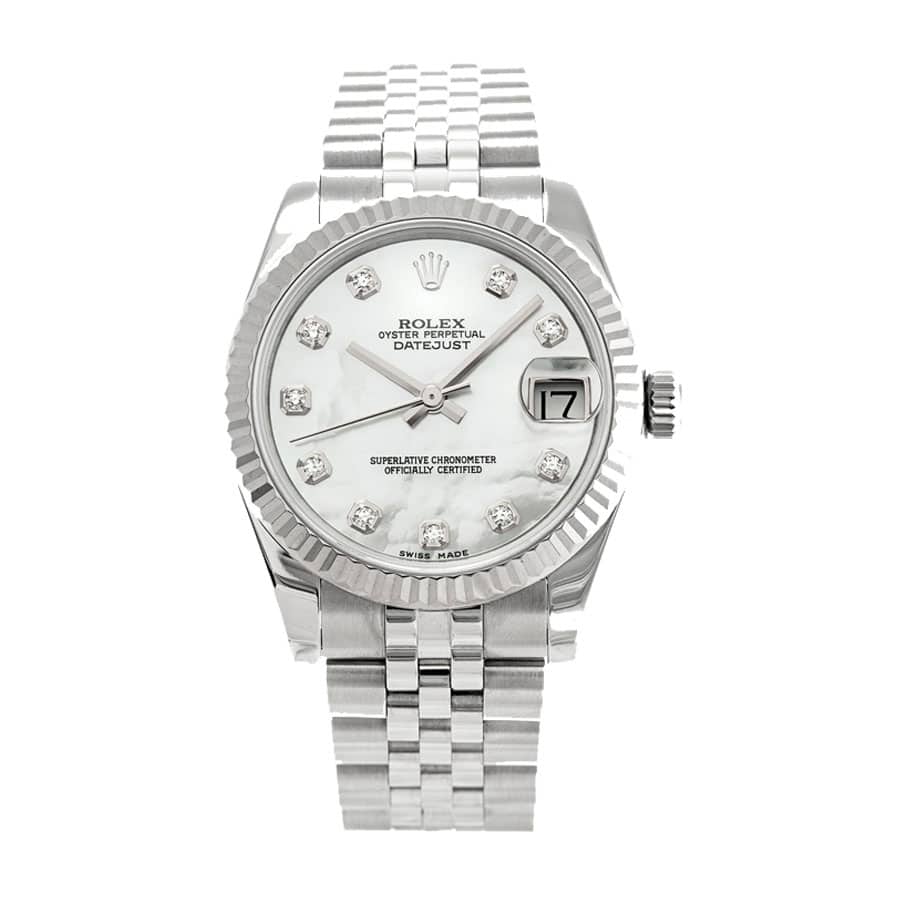 rolex-datejust-31mm-178274-steel-white-gold-automatic-mother-pearl-diamond-dial Rolex 178240 Replica - Image 1