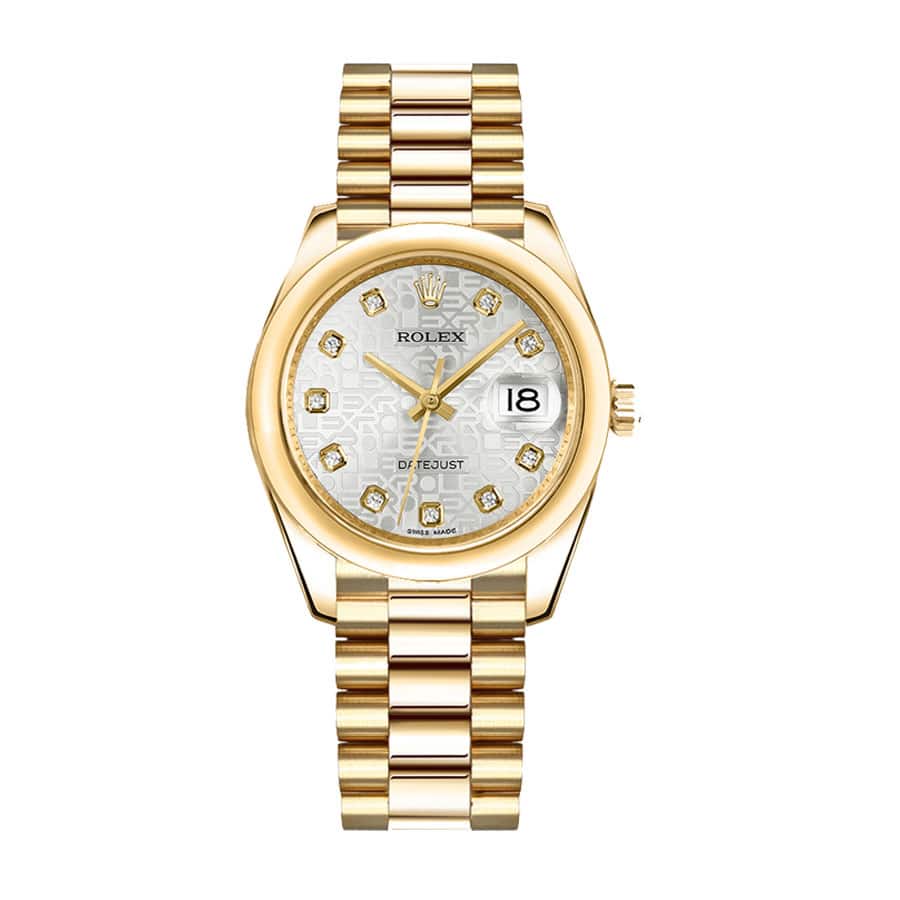 rolex-datejust-31mm-278273-yellow-gold-steel-automatic-grey-with-diamond-dial Yellow Gold Datejust Replica - Image 1