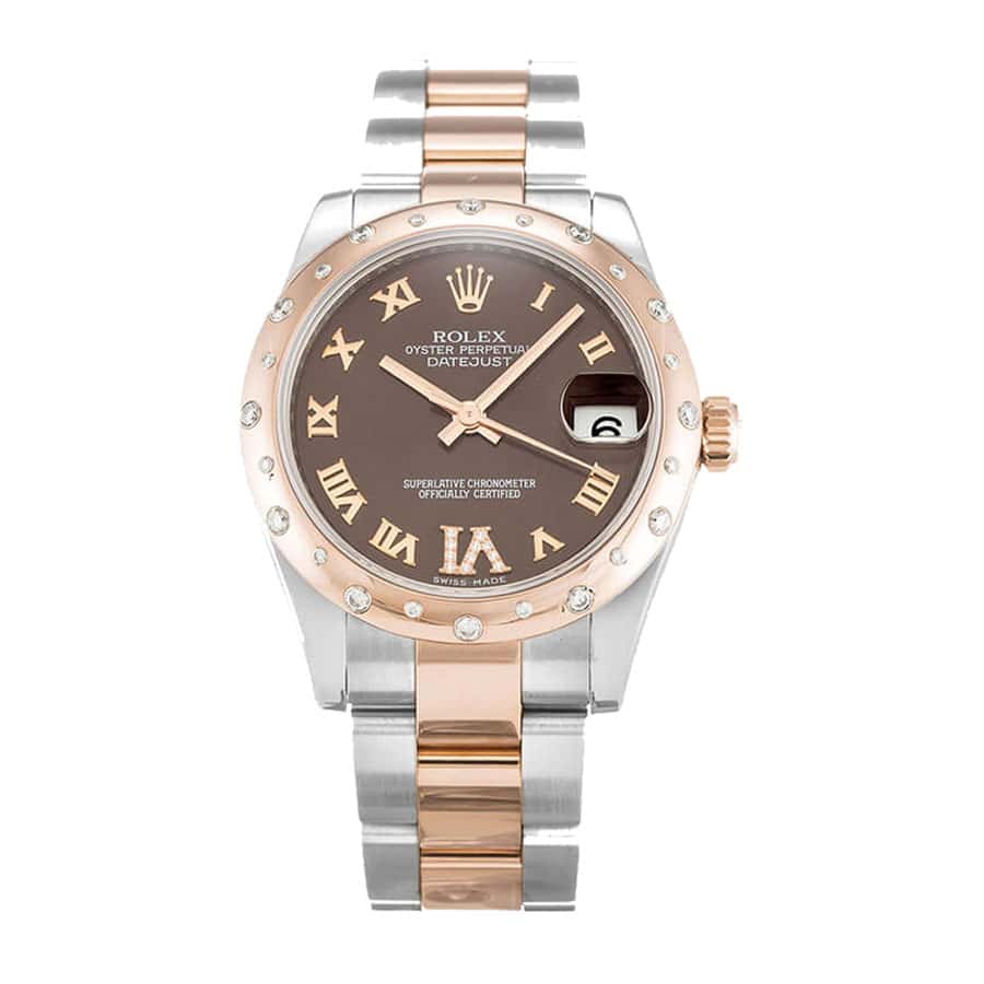 rolex-datejust-chocolate-roman-numeral-diamond Rolex 178341 Replica - Image 1