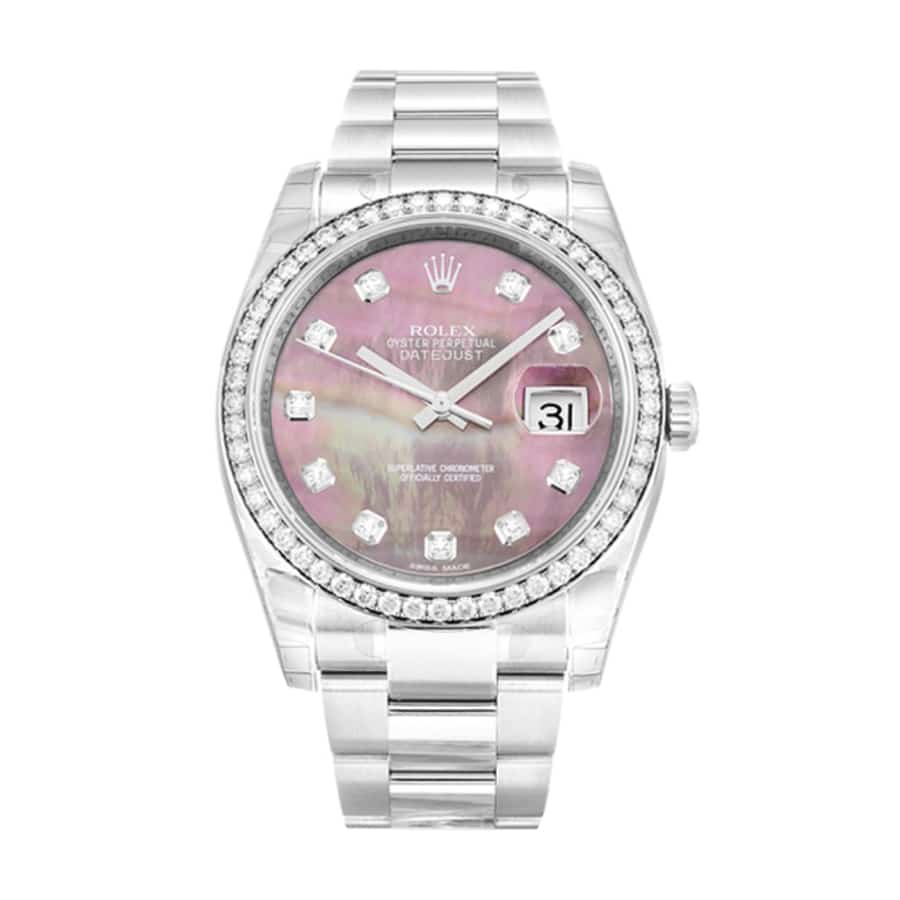 rolex-datejust-diamond-bezel-replica-1 Rolex Datejust Diamond Bezel Pink Dial 116244 Oyster Replica - Image 1