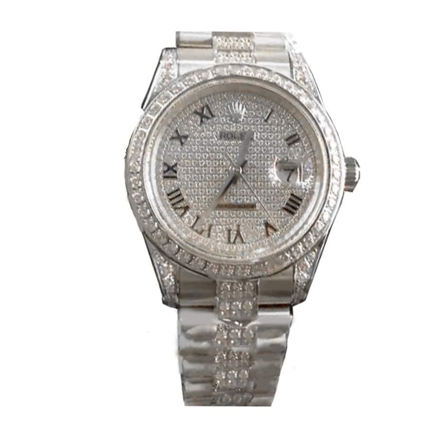rolex-datejust-white-diamond-dial-iced-out-replica Rolex Datejust 116622 White Gold Diamond Dial Iced Out Replica - Image 1