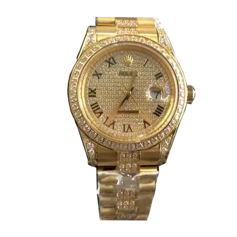rolex-datejust-yellow-gold-diamond-dial-iced-out-replica Rolex 116623 Replica - Image 1
