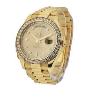 rolex-day-date-ii-218348-1-300x300 Rolex Day-Date 228348 Diamonds Gold Dial Replica - Image 2