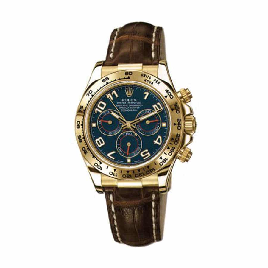 rolex-daytona-cosmograph-116518-jh-yellow-gold-blue-dial-replic Rolex Daytona Cosmograph 116518 Blur Dial Replica - Image 4