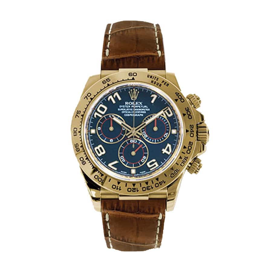 rolex-daytona-cosmograph-116518-jh-yerolex-daytona-cosmograph-116518-jh-yellow-gold-blue-dial-replica Rolex Daytona Cosmograph 116518 Blur Dial Replica - Image 1