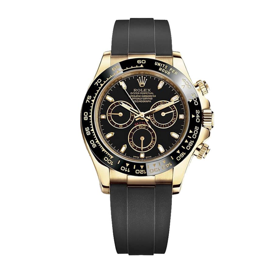 rolex-daytona-cosmograph-daytona-automatic-yellow-gold-116518ln-replica Rolex Daytona 126518LN Rubber Strap Replica - Image 1