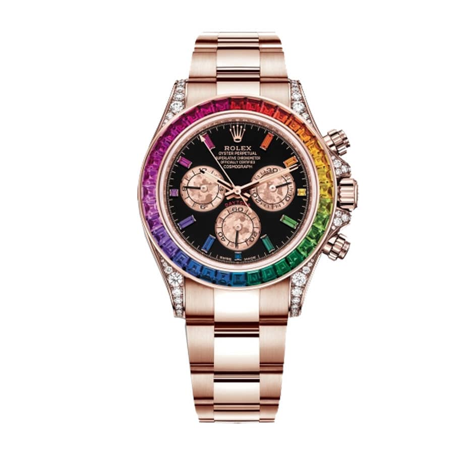 rolex-daytona-cosmograph-rainbow-crystals-bezel-black-dial-116519-replica Rolex Daytona Cosmograph 116519 Rainbow & Black Dial Replica - Image 1