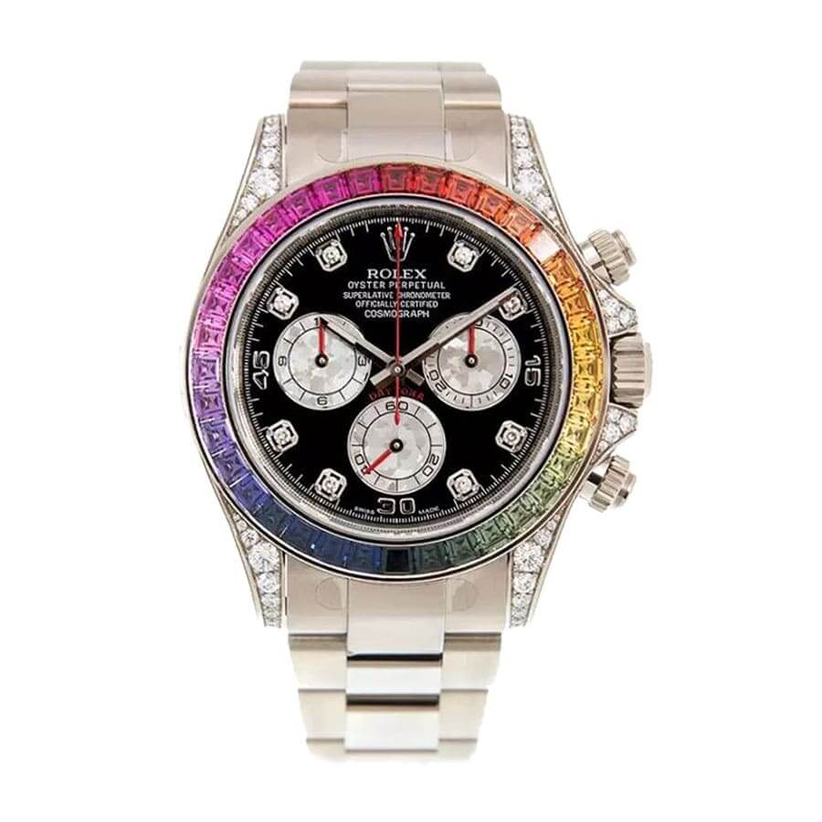 rolex-daytona-cosmograph-white-gold-diamond-set-custom-rainbow-116599rbow-replica Rolex Daytona Rainbow 116595RBOW Diamond Replica - Image 1