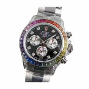rolex-daytona-cosmograph-white-gold-diamond-set-custom-rainbow-300x300 Rolex Daytona Rainbow 116595RBOW Diamond Replica - Image 3