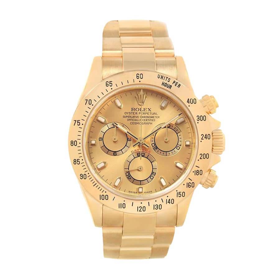 rolex-daytona-cosmograph-yellow-gold-dial-116528-replica Rolex Daytona Cosmograph Yellow Gold Dial 116528 Oyster Replica - Image 1