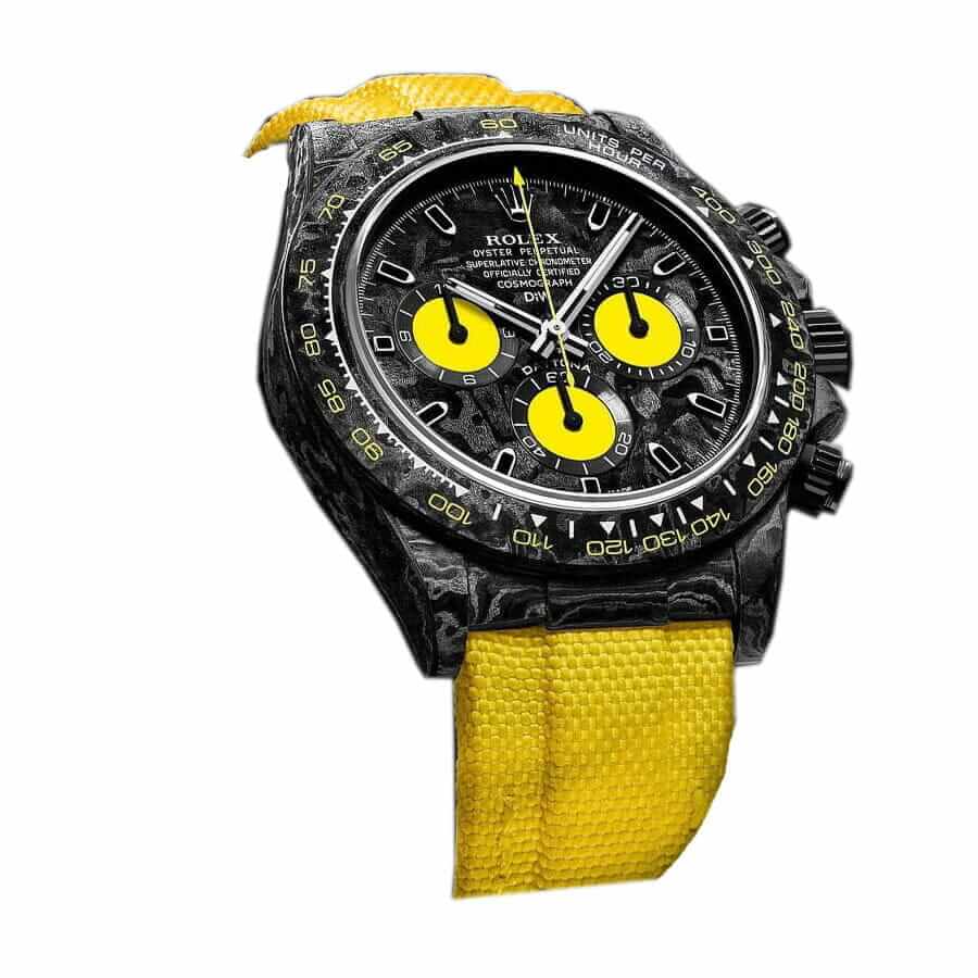 rolex-daytona-diw-ntpt-carbon-all-carbon-lemon-edition Rolex Daytona DiW NTPT Carbon 46490 Lemon Edition Replica - Image 2
