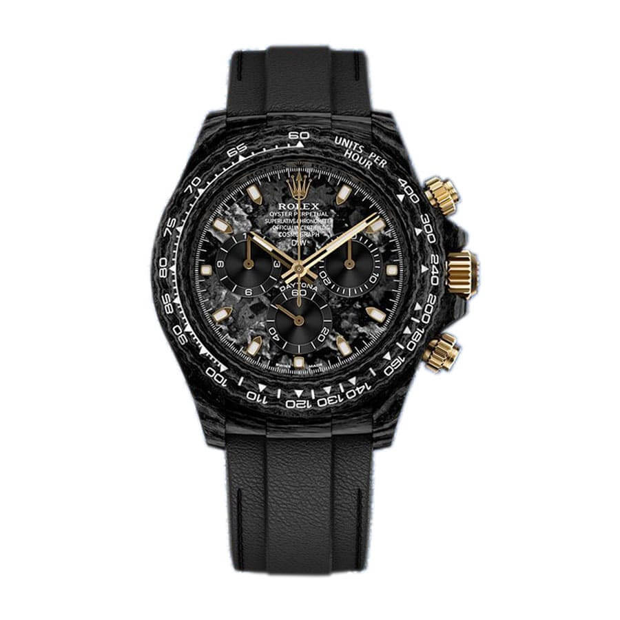 rolex-daytona-diw-ntpt-carbon-daytona-speedster-replica Rolex Daytona DiW NTPT Carbon 46490 “All Carbon Lemon Edition” Replica - Image 1