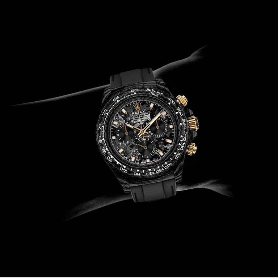 rolex-daytona-diw-ntpt-carbon-daytona Rolex Daytona DiW NTPT Carbon 46490 “All Carbon Lemon Edition” Replica - Image 2