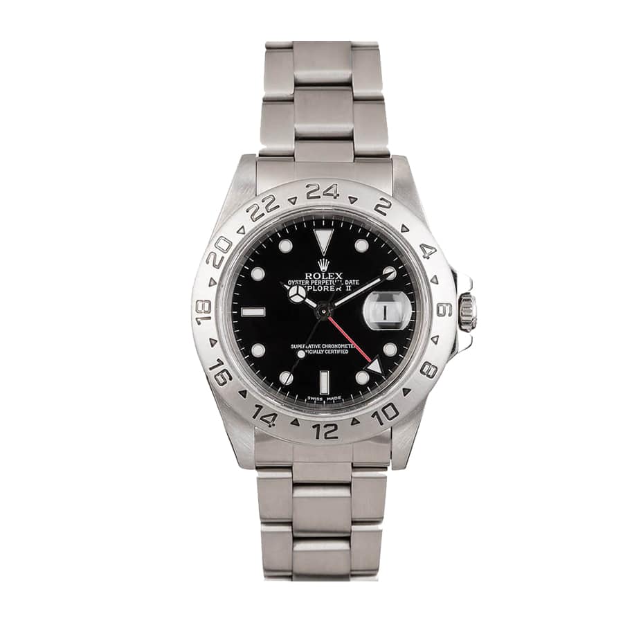 rolex-explorer-ii-vintage-unpolished-rail-spider-black-dial-16550-replica Vintage Rolex Replica - Image 1