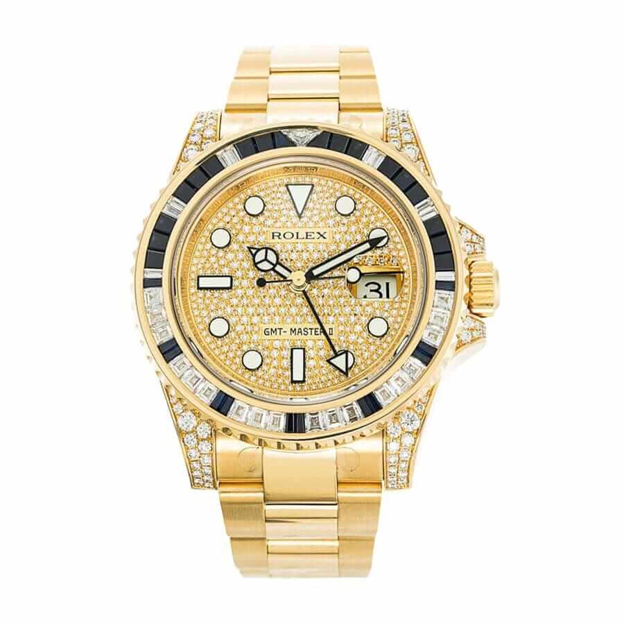 rolex-gmt-master-116758sa-ii-yellow-gold-automatic-gold-dial-replica-2 Rolex GMT-Master 116758SA Gold Diamond Watch Replica - Image 1