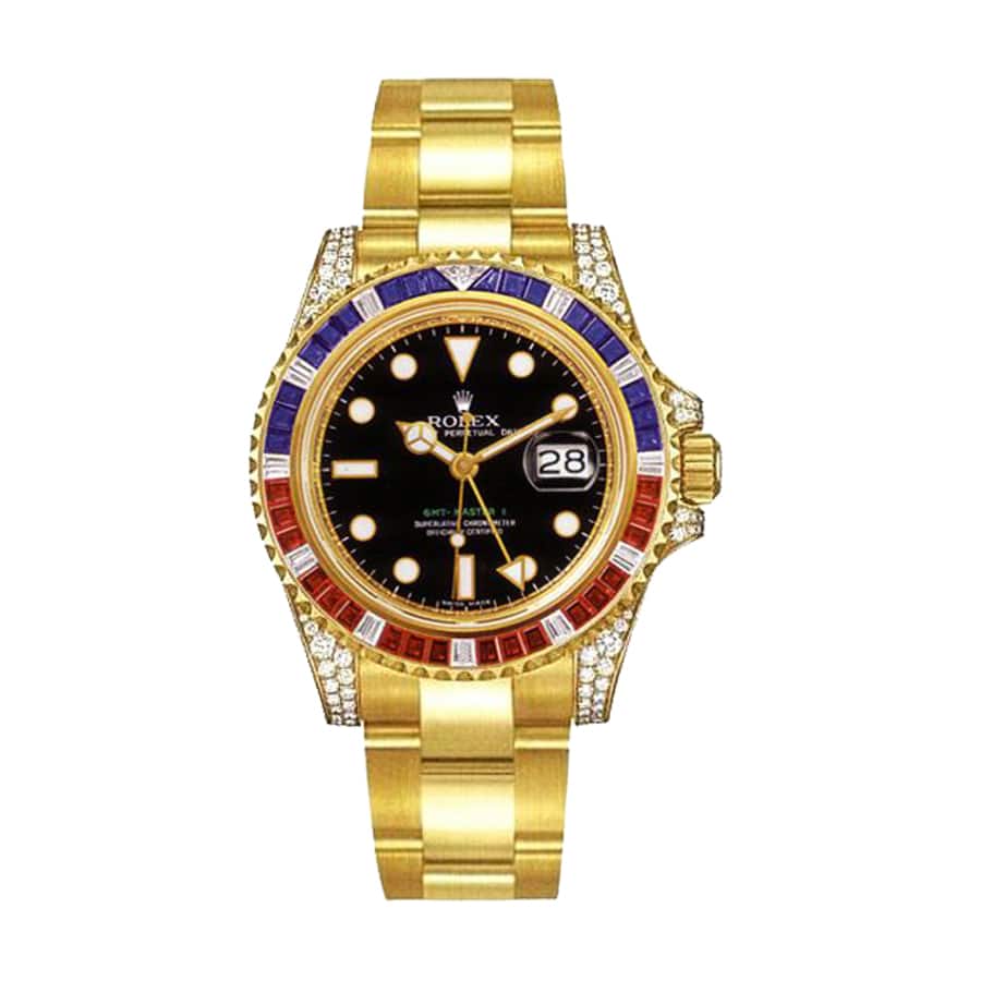 rolex-gmt-master-ii-116718ln-haribo-diamonds-automatic-replica Rolex GMT-Master II Haribo Gold Replica - Image 1