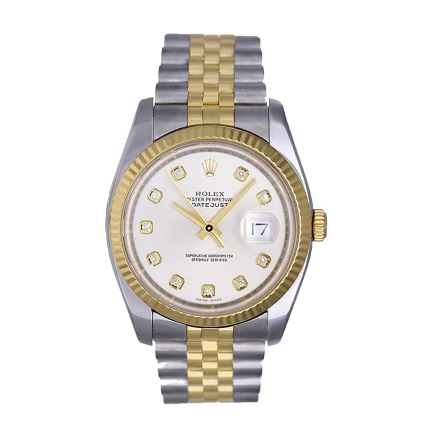 rolex-jubilee-datejust-116233-36mm-steel-automatic-champagne-dial-replica Rolex Datejust 16233 Steel Gold Mother of Pearl Replica - Image 1