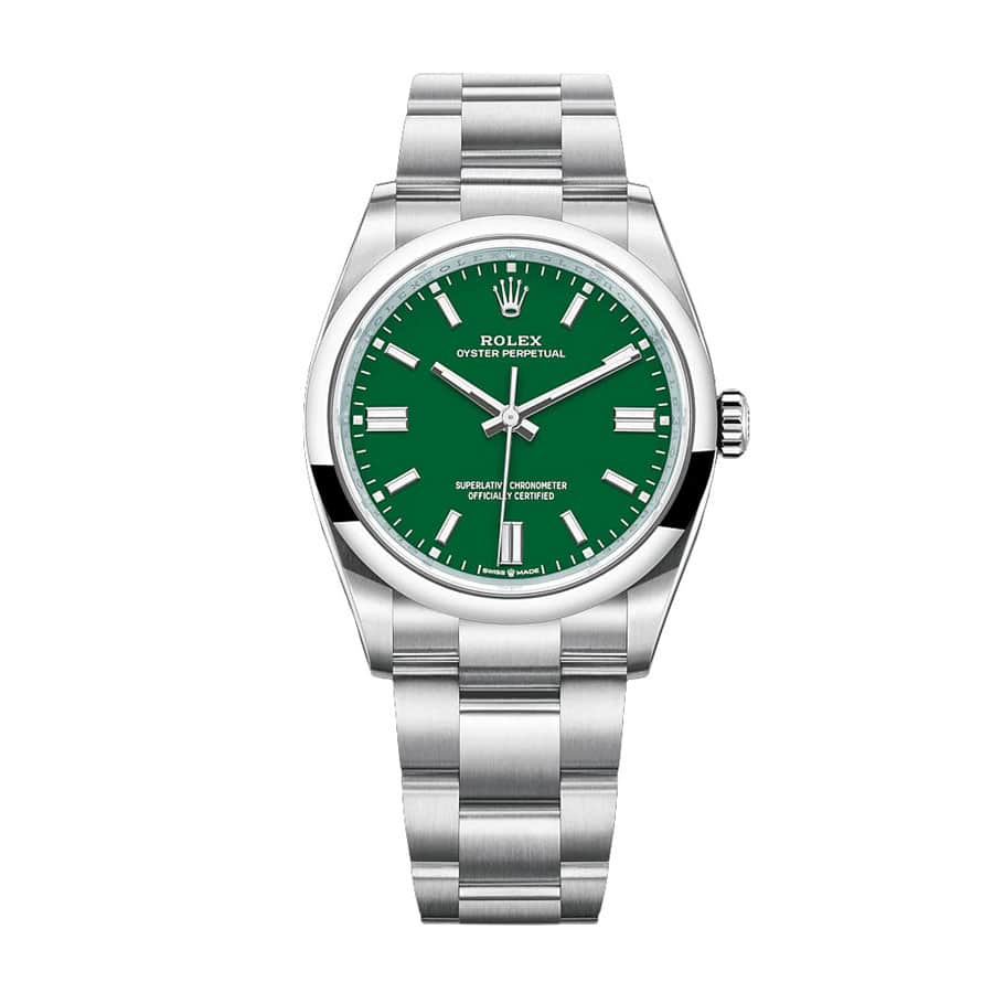 rolex-oyster-perpetual-green-dial-126000-replica Rolex Oyster Perpetual Green Dial 126000-0005 Replica - Image 1