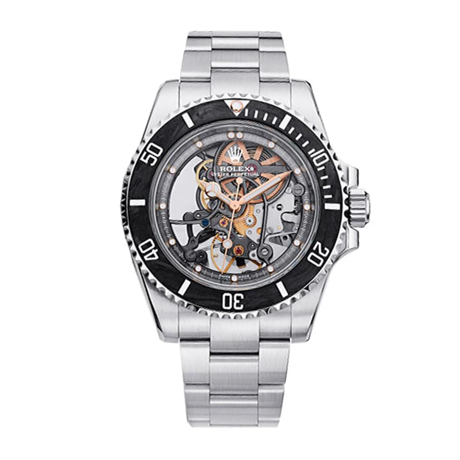 rolex-oyster-perpetual-skeleton-dial-steel-114200-replica Rolex Oyster Perpetual 114200 Skeleton Dial Replica - Image 1