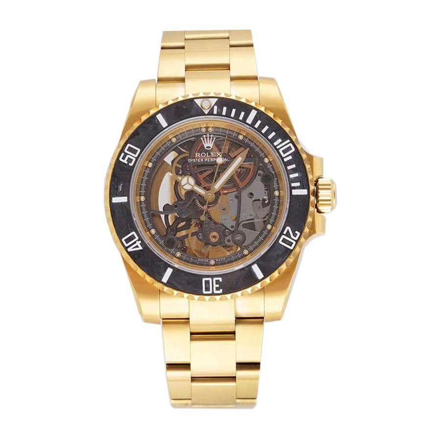 rolex-oyster-perpetual-skeleton-dial-steel-gold-114200-replica Rolex Oyster Skeleton Gold 114200 Replica - Image 1