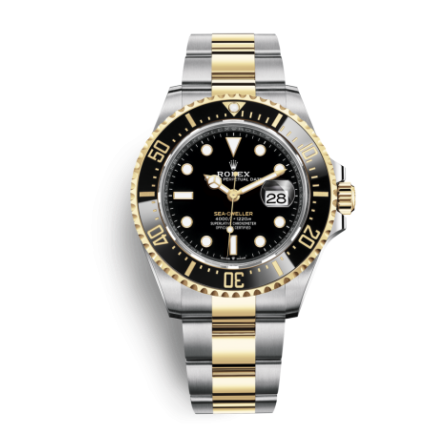 rolex-seadweller-two-tone-replica-1 Rolex Sea-Dweller Two Tone Black Dial 126603-0001 Oyster Replica - Image 1