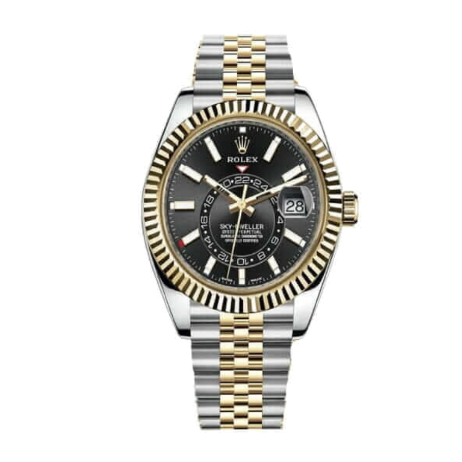 rolex-sky-dweller-gold-replica-4 Rolex Sky-Dweller 326933 Steel Gold Black Dial Replica - Image 1
