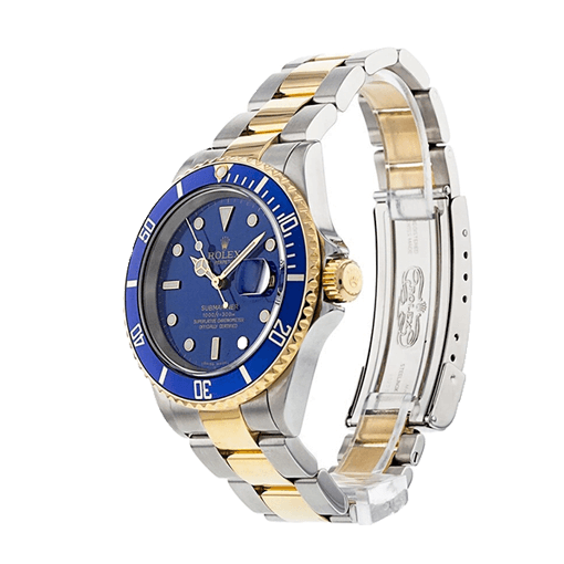rolex-submariner-16613-replica-left Rolex Submariner Date Two Tone Blue Dial 16613 Replica - Image 2